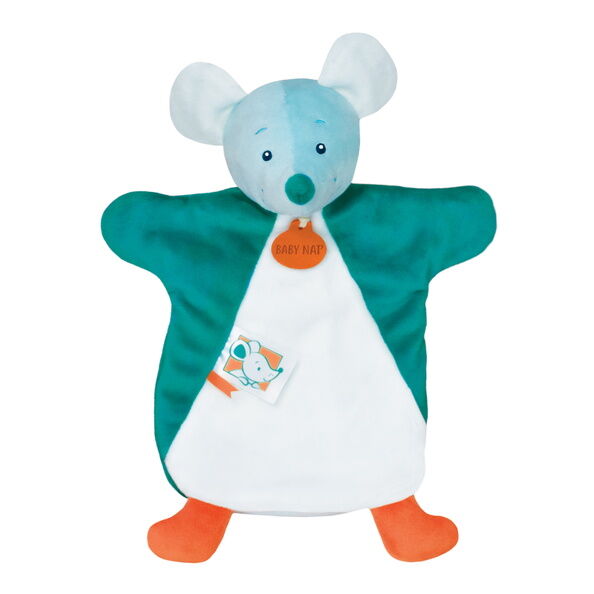  - comforter handpuppet green mouse 25 cm 